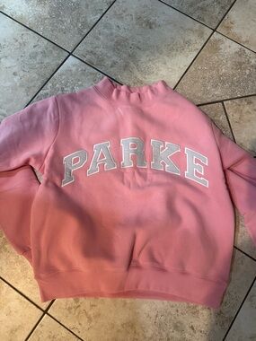 PARKE Pink Mock Neck Sweatshirt
